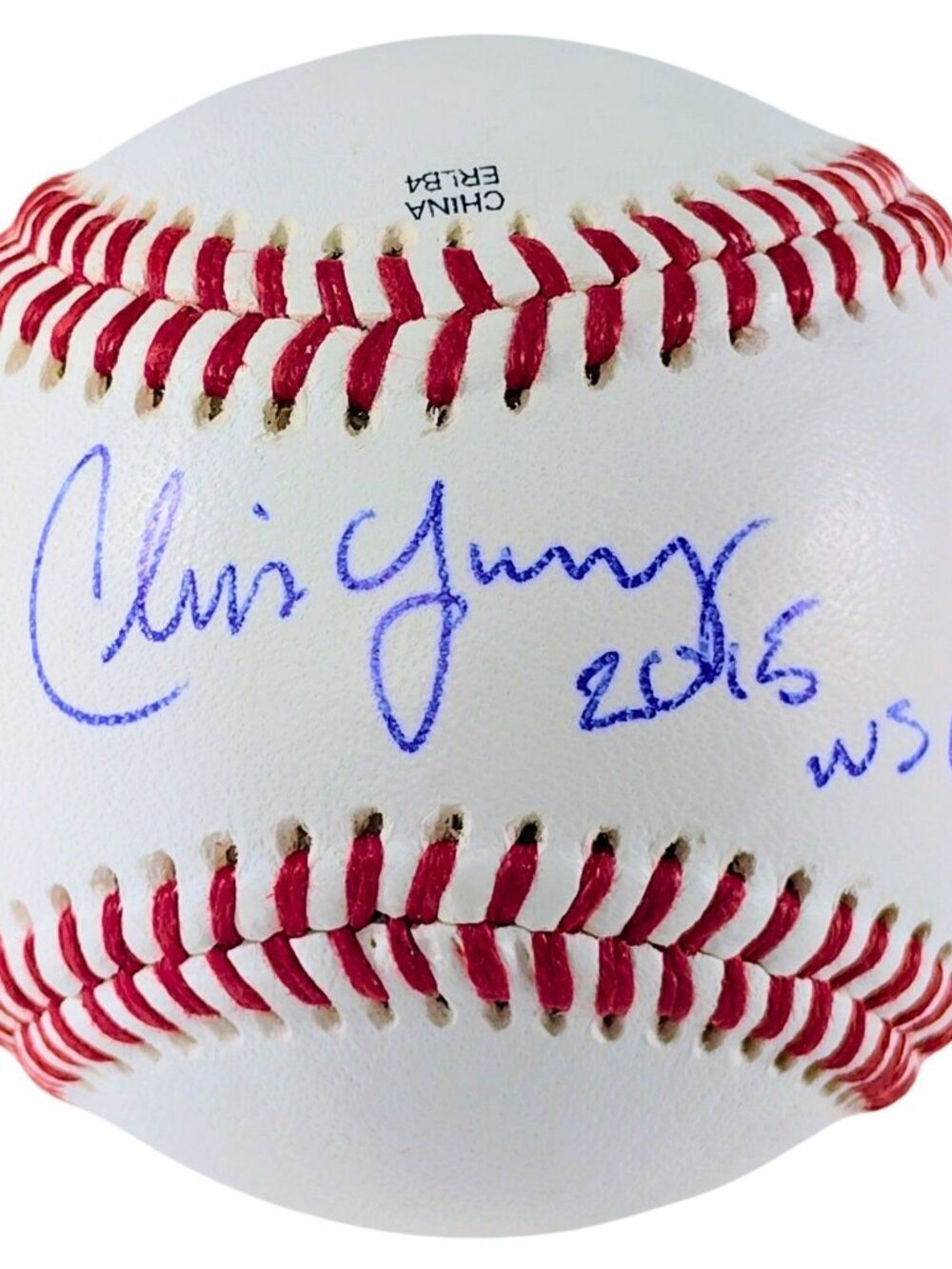 Chris Young Autographed Baseball Kansas City Royals 2015 WS Champs COA Proof